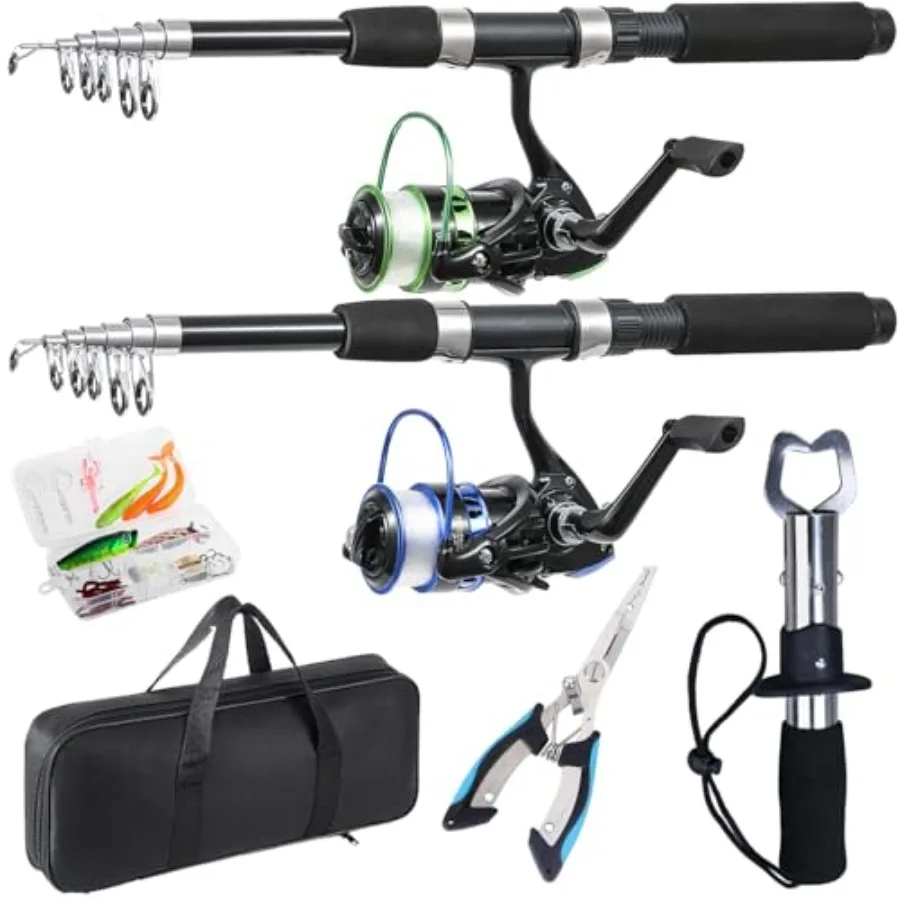 2PCS Telescopic Fishing Rod and Reel Combo with Fishing Pliers and Lip Gripper Pre-Loaded Spinning Reel Black Fishing Pole with
2PCS Telescopic Fishing Rod and Reel Combo with Fishing Pliers and Lip Gripper Pre-Loaded Spinning Reel Black Fishing Pole with