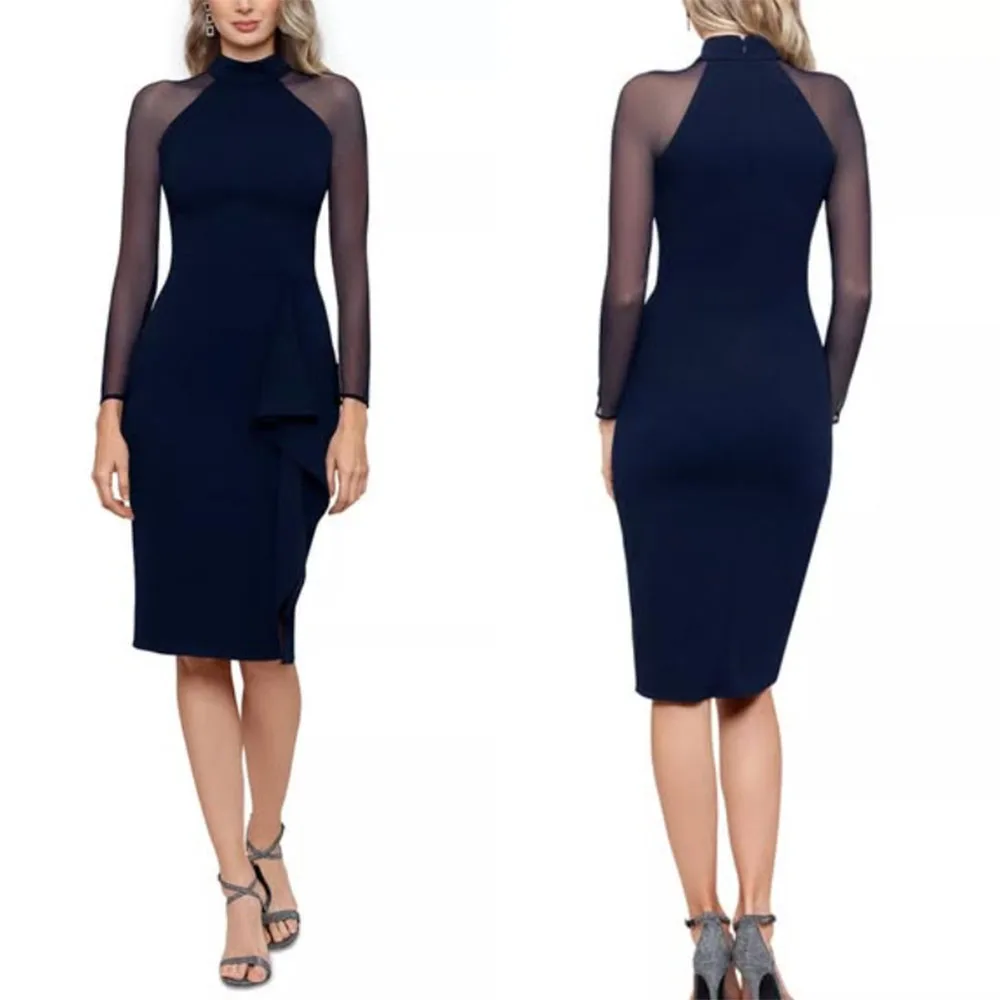 Customized High Collar Knee Length Full Sleeves Elegant Dress Women for Wedding Party Vestido De Festa De Casamento Ballkleider
Customized High Collar Knee Length Full Sleeves Elegant Dress Women for Wedding Party Vestido De Festa De Casamento Ballkleider