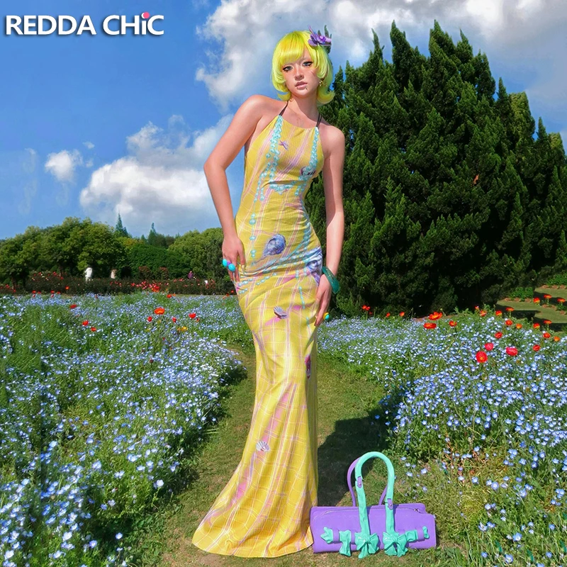 ReddaChic 3D Geometric Pearl-Crack Print Women Dress Tartan Retro Y2k Open Back Cami Long Dress Summer Concert Festival Outfits
ReddaChic 3D Geometric Pearl-Crack Print Women Dress Tartan Retro Y2k Open Back Cami Long Dress Summer Concert Festival Outfits