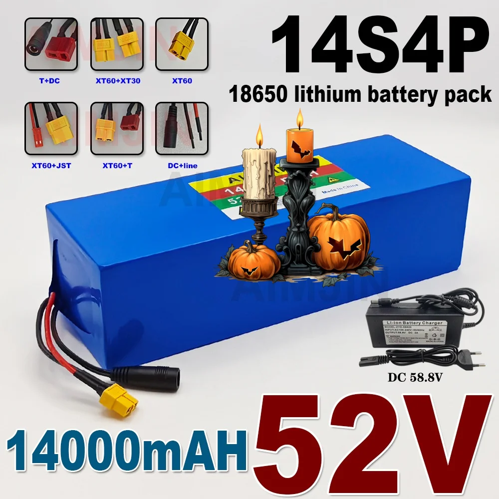 High Capacity 52V 14000mah 1500W 18650 14S4P Lithium Battery Pack with BMS for Balance Car,Bike Scooter Tricycle
High Capacity 52V 14000mah 1500W 18650 14S4P Lithium Battery Pack with BMS for Balance Car,Bike Scooter Tricycle