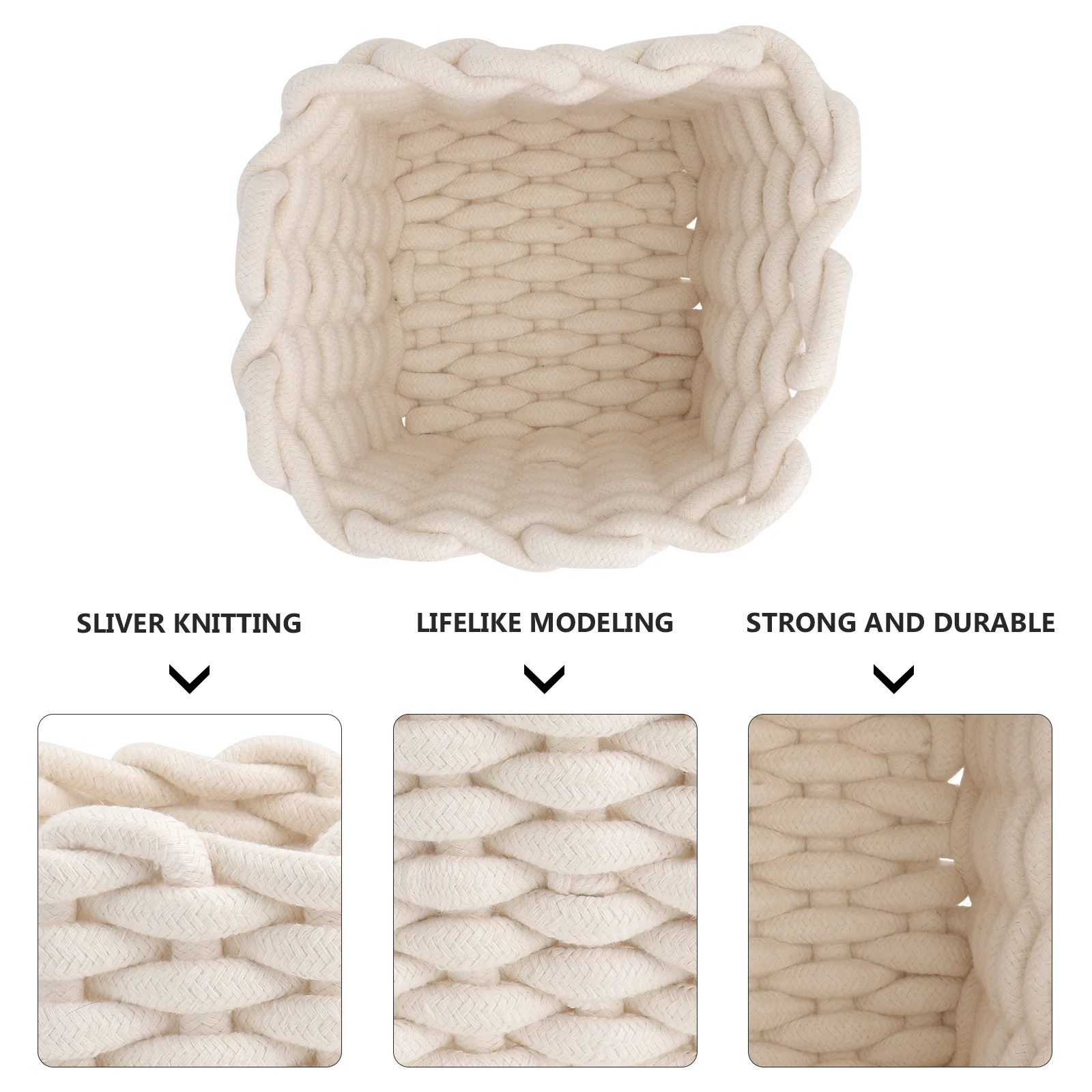 1pc Cotton Rope Storage Basket Woven Sundries Organizer Handmade Makeup Container For Desktop Home Decor Photo Prop Gift
1pc Cotton Rope Storage Basket Woven Sundries Organizer Handmade Makeup Container For Desktop Home Decor Photo Prop Gift