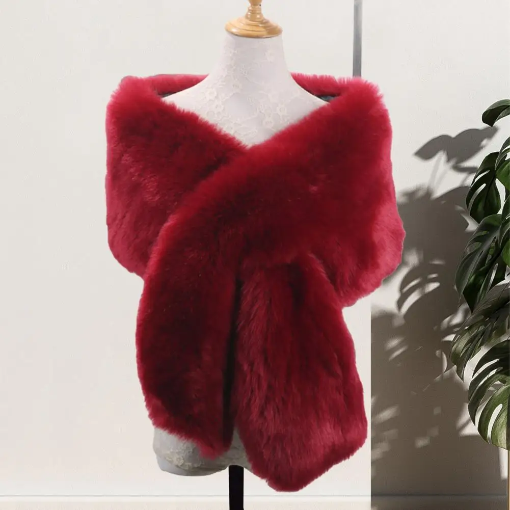 Women Evening Dress Accessory Soft Faux Fur Wrap Luxurious Imitation Fur Shawl for Women Solid Wrap Thickened Faux Fur Scarf
Women Evening Dress Accessory Soft Faux Fur Wrap Luxurious Imitation Fur Shawl for Women Solid Wrap Thickened Faux Fur Scarf