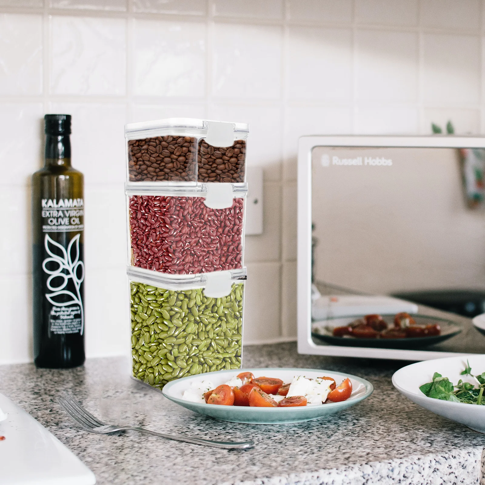 3Pcs Kitchen Storage Jars Clear Empty Containers Airtight Sealed Food Jar for Rice Cereal Beans Plastic Storage Jar
3Pcs Kitchen Storage Jars Clear Empty Containers Airtight Sealed Food Jar for Rice Cereal Beans Plastic Storage Jar