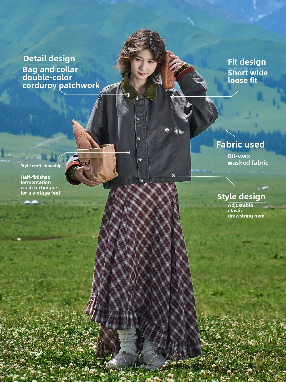 Maood Vintage Feel Loose ort Jaet сращивание дизайн дышащий полиэстер хлопковая смесь женская осенне-весенняя верхняя одежда
Maood Vintage Feel Loose ort Jaet сращивание дизайн дышащий полиэстер хлопковая смесь женская осенне-весенняя верхняя одежда