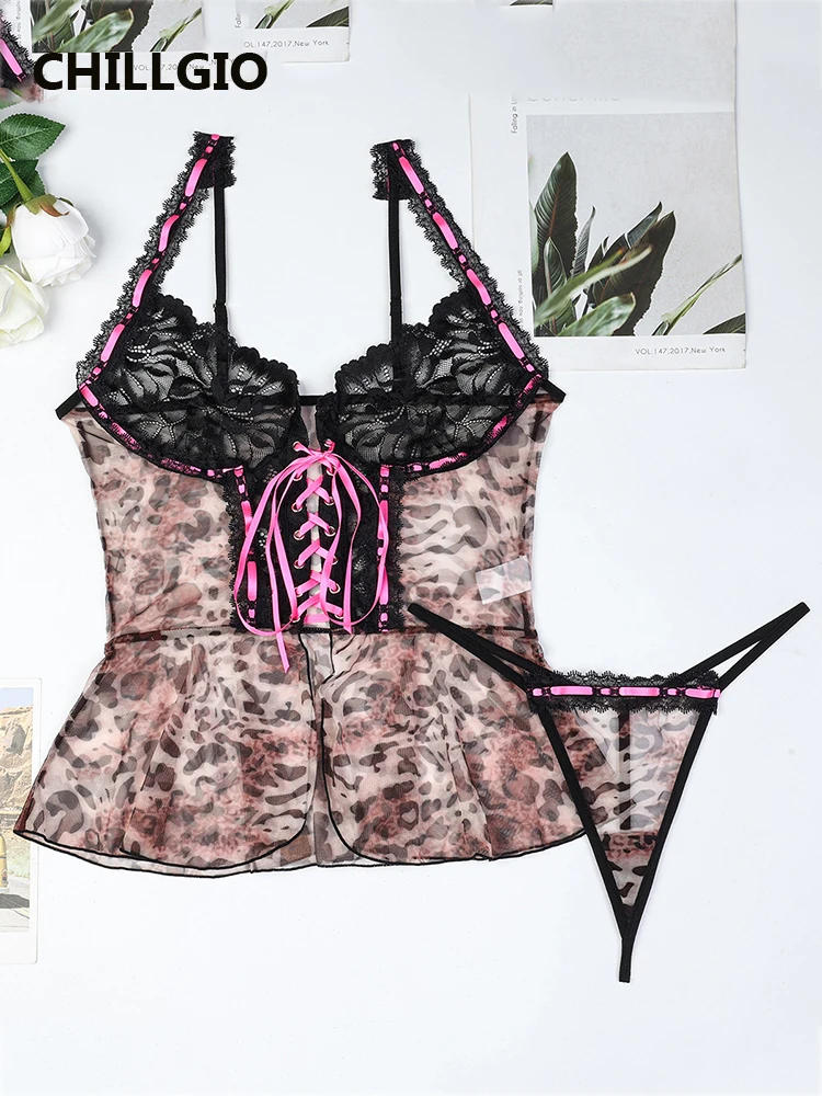 CHILLGIO Women's Leopard Print Sexy Underwear Set Fasion Chic Design Tight Strappy Pajamas Two-piece Sheer Intimate Lingerie Set
CHILLGIO Women's Leopard Print Sexy Underwear Set Fasion Chic Design Tight Strappy Pajamas Two-piece Sheer Intimate Lingerie Set
