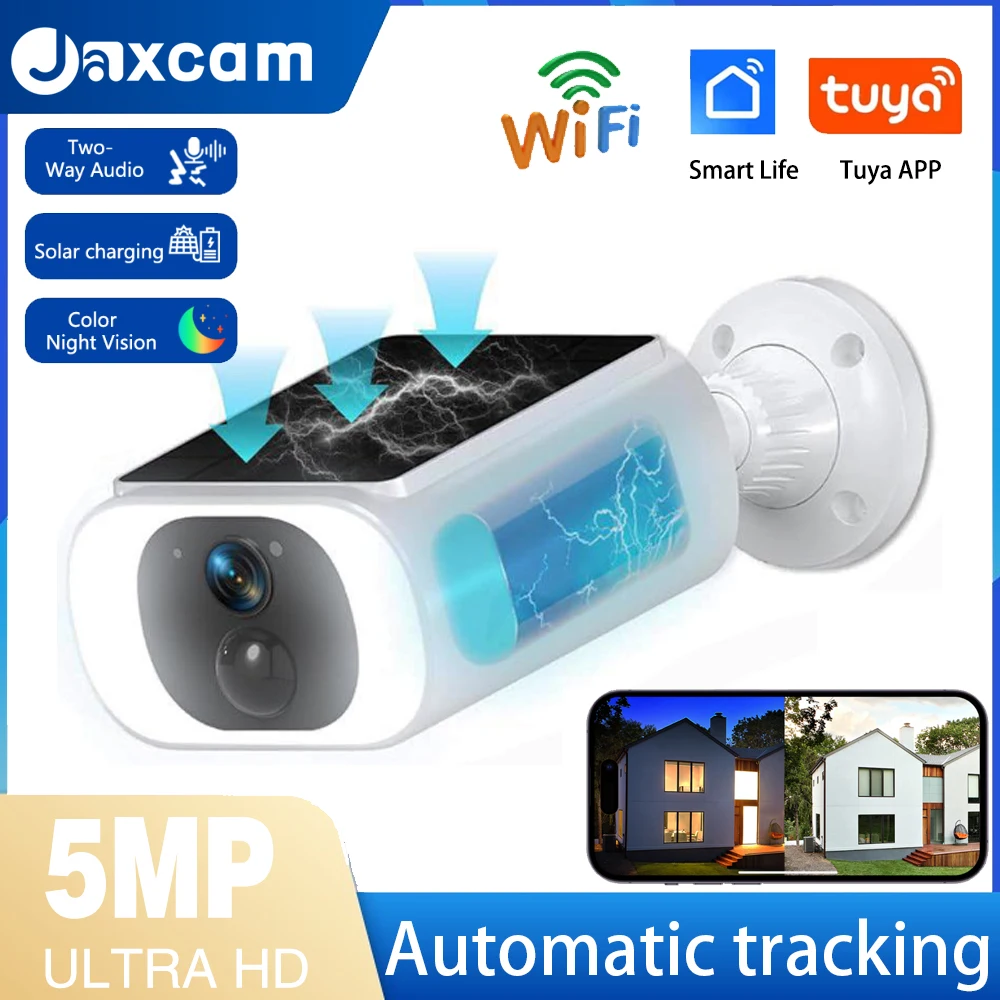 Jaxcam 5MP Беспроводная солнечная камера Наружное наблюдение Встроенный аккумулятор Wi-Fi камера Обнаружение гуманоидов Вспышка сигнализации Ночное видение
Jaxcam 5MP Беспроводная солнечная камера Наружное наблюдение Встроенный аккумулятор Wi-Fi камера Обнаружение гуманоидов Вспышка сигнализации Ночное видение