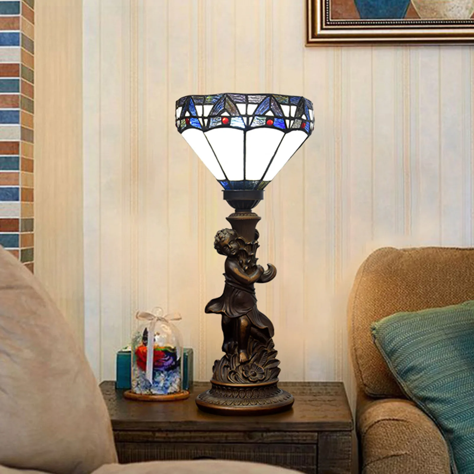 Dia20cm European Vintage Roman Boy Stained Glass Restaurant Bar Desk Decoration Table Lamp Bedroom Bedside Light
Dia20cm European Vintage Roman Boy Stained Glass Restaurant Bar Desk Decoration Table Lamp Bedroom Bedside Light