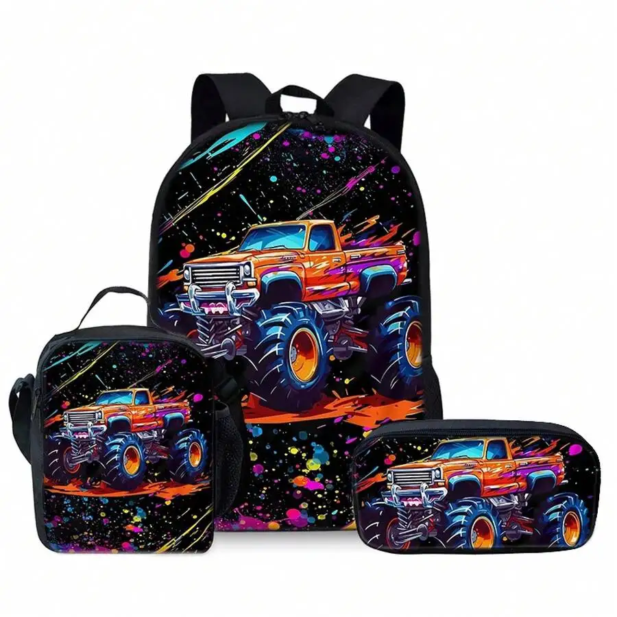 Monster Truck 3 Piece Set Backpack Lunch Bag Pencil Case For Adults
Monster Truck 3 Piece Set Backpack Lunch Bag Pencil Case For Adults