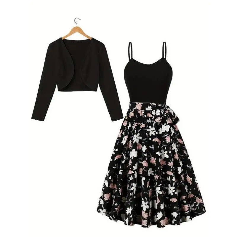 Women's Floral Print Knot Decorative Belt Faionable Casual Sportswear Set Seven-Quarter Sve Autumn Wear
Women's Floral Print Knot Decorative Belt Faionable Casual Sportswear Set Seven-Quarter Sve Autumn Wear