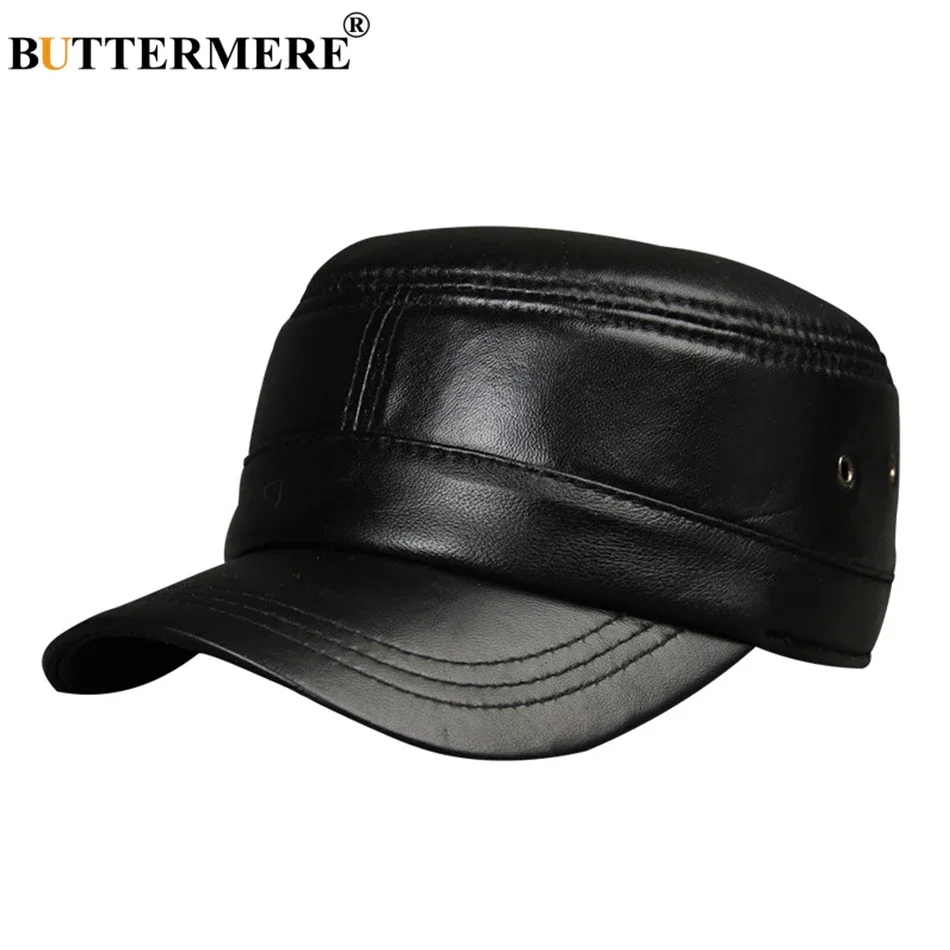 BUTTERMERE Men Military Hat Black Genuine Leather Flat Cap Beret Male Vintage Adjustable Army Cap Ivy Casual Autumn Captain Hat
BUTTERMERE Men Military Hat Black Genuine Leather Flat Cap Beret Male Vintage Adjustable Army Cap Ivy Casual Autumn Captain Hat