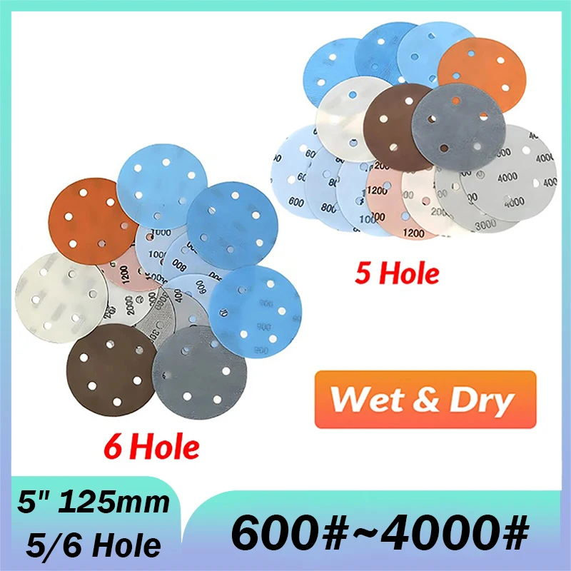 1 ~ 100 шт., 5 дюймов, 125 мм, 5 отверстий, 6 отверстий, FV, сверхтонкие шлифовальные диски для влажной и сухой шлифовки, наждачная бумага, подушечки с крючками и петлями 600 # ~4000 # Грит 
1 ~ 100 шт., 5 дюймов, 125 мм, 5 отверстий, 6 отверстий, FV, сверхтонкие шлифовальные диски для влажной и сухой шлифовки, наждачная бумага, подушечки с крючками и петлями 600 # ~4000 # Грит