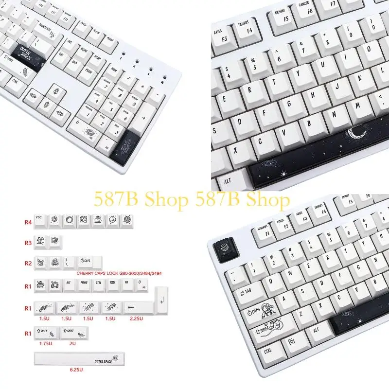 587B Theme Keycap PBT Standard Dye Sublimation Keycap 133Keys Cherry 6.25U Space for Mechanical Keyboard
587B Theme Keycap PBT Standard Dye Sublimation Keycap 133Keys Cherry 6.25U Space for Mechanical Keyboard
