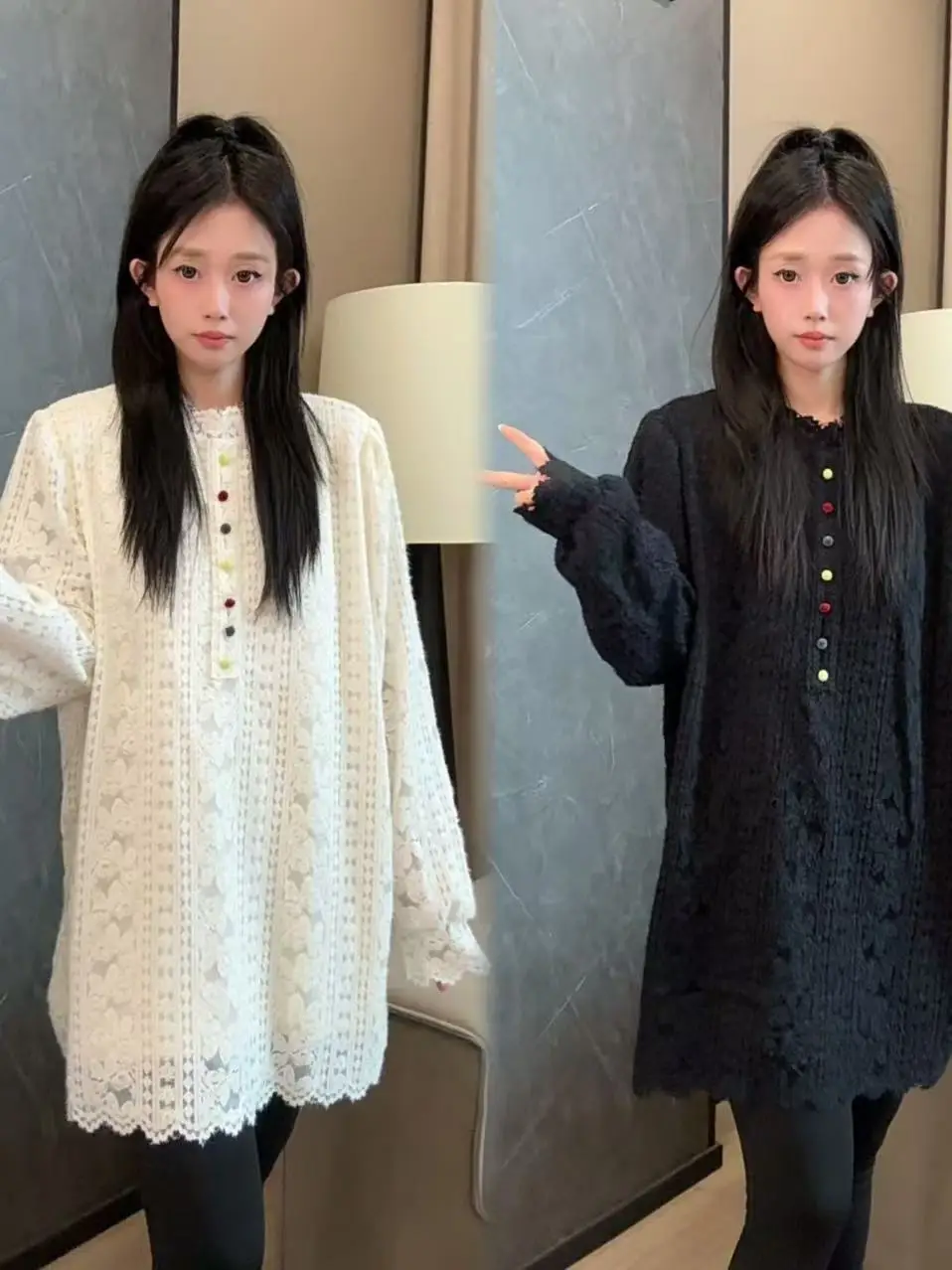 Loose Lace Oversized Sweater Faionable Korean Sle Winter Comfortable Neline Long Sve Mid-Length Single-Breasted Soli...
Loose Lace Oversized Sweater Faionable Korean Sle Winter Comfortable Neline Long Sve Mid-Length Single-Breasted Soli...