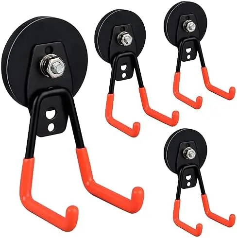 ULIBERMAGNET Heavy Duty Magnetic Hooks - 4 Pack Strong Garage Tool Holders for Drills, Tools, Hose (Orange)
ULIBERMAGNET Heavy Duty Magnetic Hooks - 4 Pack Strong Garage Tool Holders for Drills, Tools, Hose (Orange)