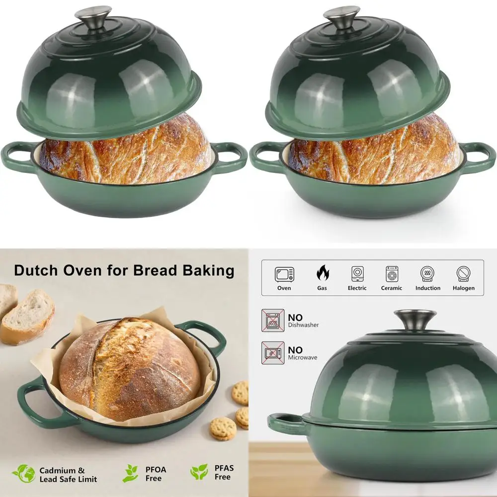 Эмалированная чугунная жаровня с крышкой, идеально подходит для выпечки хлеба на закваске, жарки, тушения и приготовления супов, антипригарная эмалированная посуда
Эмалированная чугунная жаровня с крышкой, идеально подходит для выпечки хлеба на закваске, жарки, тушения и приготовления супов, антипригарная эмалированная посуда