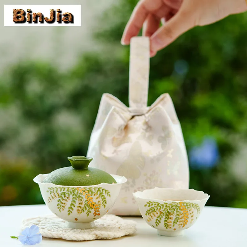 Ручная роспись золотых цветов глицинии, дорожный чайный сервиз, набор ручной работы, 1 чаша, 1 чашка, органайзер для заваривания чая, портативная сумка для пикника, подарок
Ручная роспись золотых цветов глицинии, дорожный чайный сервиз, набор ручной работы, 1 чаша, 1 чашка, органайзер для заваривания чая, портативная сумка для пикника, подарок