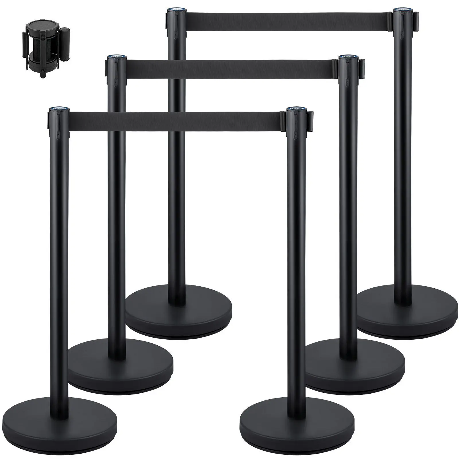 VEVOR 6 PCS Black Stanchion Posts Stainless Steel Stanchion Queue Post Black Belt Retractable 36In for Both Indoor and Outdoor u
VEVOR 6 PCS Black Stanchion Posts Stainless Steel Stanchion Queue Post Black Belt Retractable 36In for Both Indoor and Outdoor u