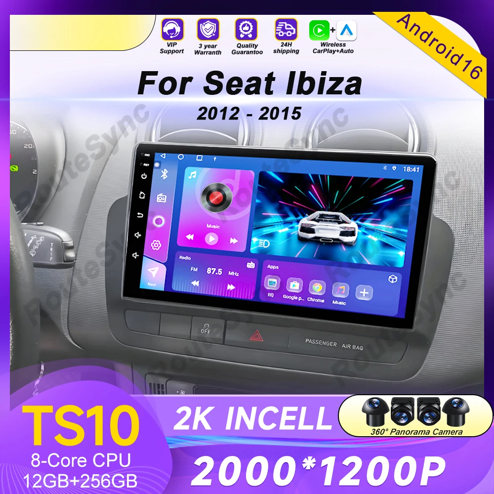 QLED Touch Screen For Seat Ibiza 2012 - 2015 Android 16 Auto Radio Car Multimedia Video Player 5G WIFI BT GPS Navigation No 2din
QLED Touch Screen For Seat Ibiza 2012 - 2015 Android 16 Auto Radio Car Multimedia Video Player 5G WIFI BT GPS Navigation No 2din