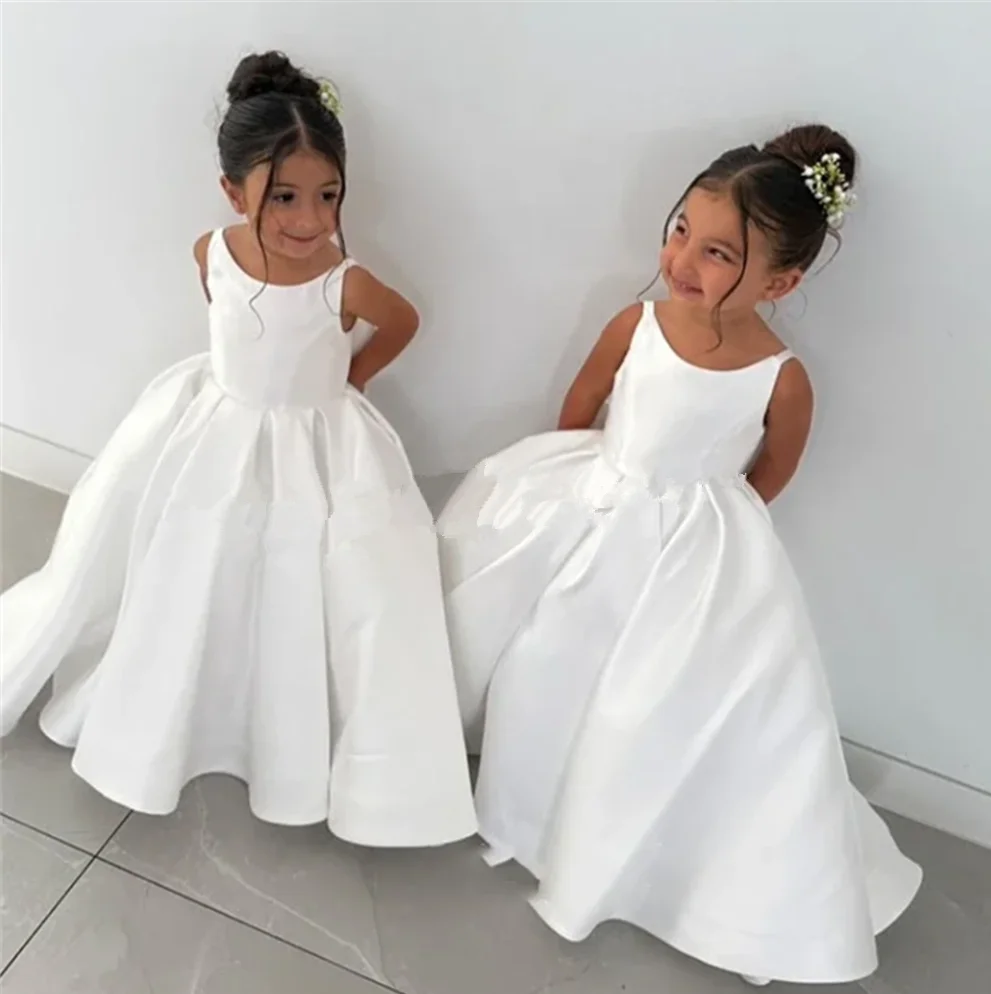 Satin Cute Ivory Baby Flower Dresses Bow Back Birthday Party Gifts Wedding Dresses For Kids ropa de niña 2025 Customized
Satin Cute Ivory Baby Flower Dresses Bow Back Birthday Party Gifts Wedding Dresses For Kids ropa de niña 2025 Customized
