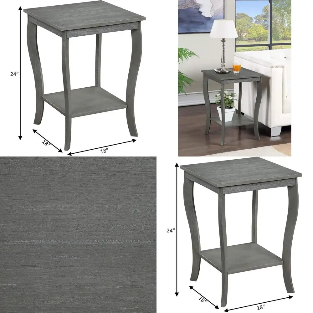Gray Wirebrushed American Heritage Square Side Table with Storage Shelf
Gray Wirebrushed American Heritage Square Side Table with Storage Shelf
