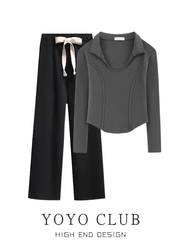 Slimming Fibone Pattern Long Sve T-irt High Waist Wide Leg Pants Women's Faion Set Spring Season Brand Bule Large ...
Slimming Fibone Pattern Long Sve T-irt High Waist Wide Leg Pants Women's Faion Set Spring Season Brand Bule Large ...