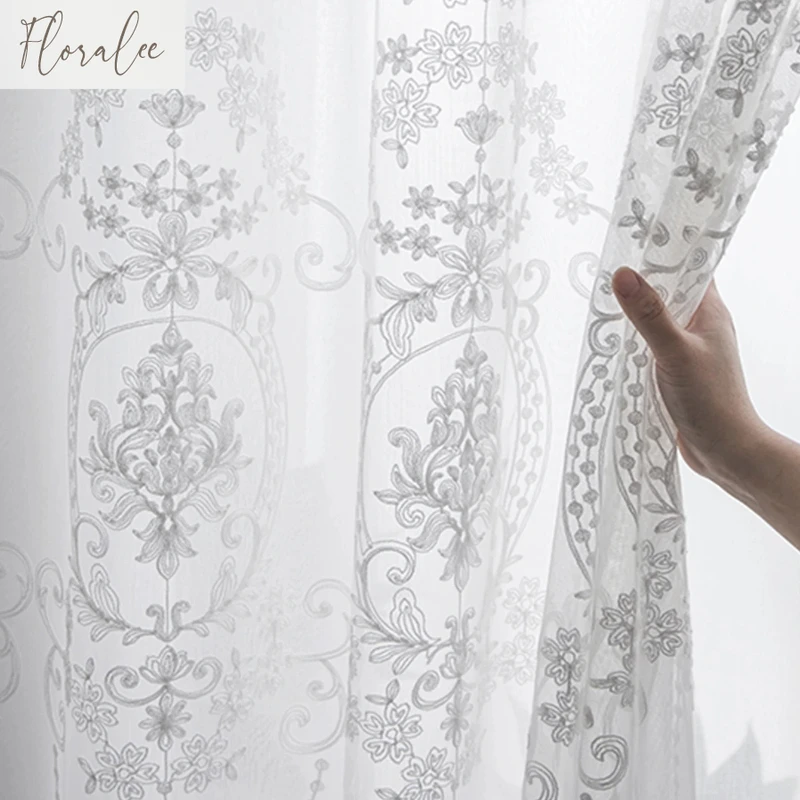 Embroidered Floral Voile Luxury Tulle Curtains for Living Room Bedroom Window Screen Elegant Drapes Home Decor High-end Yarn
Embroidered Floral Voile Luxury Tulle Curtains for Living Room Bedroom Window Screen Elegant Drapes Home Decor High-end Yarn
