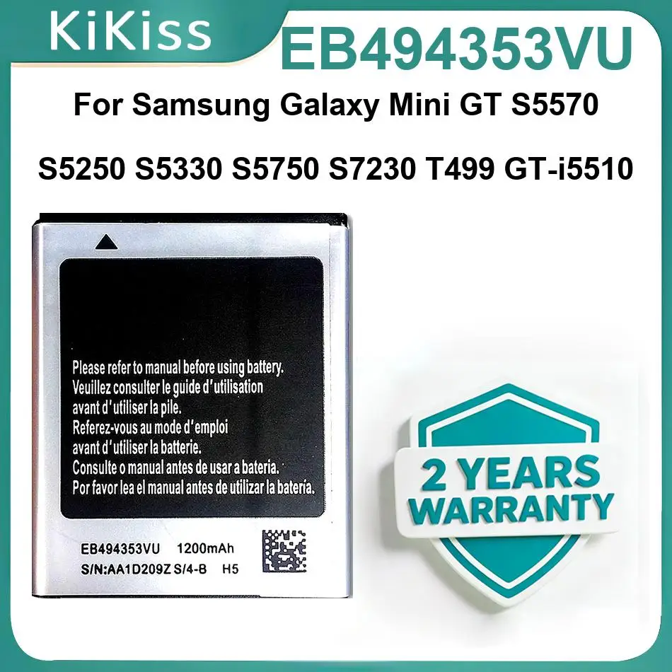 Аккумуляторы EB494353VU для Samsung Galaxy Mini GT S5570 S5250 S5330 S5750 S7230 T499 GT-I5510, сменный аккумулятор с 0 циклами зарядки
Аккумуляторы EB494353VU для Samsung Galaxy Mini GT S5570 S5250 S5330 S5750 S7230 T499 GT-I5510, сменный аккумулятор с 0 циклами зарядки