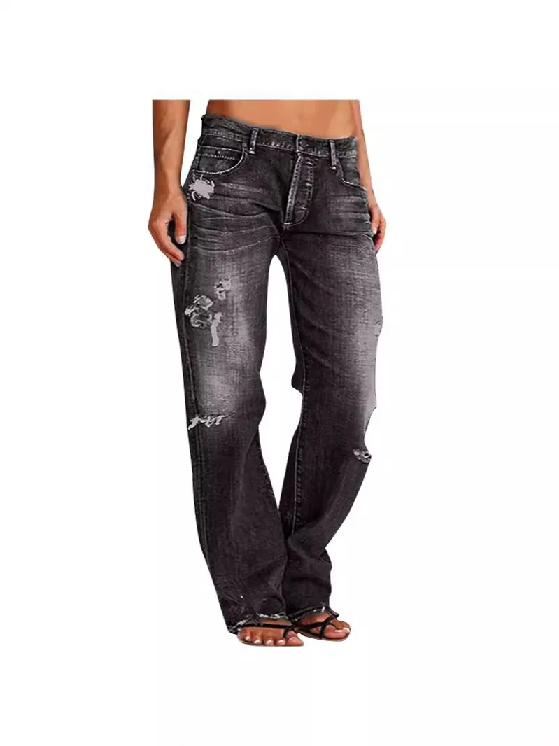 Fashionable Jeans Distressed High Waist Jeans Faded Stonewashed Straight Jeans Comfortable Baggy Relaxed Denim Pants!
Fashionable Jeans Distressed High Waist Jeans Faded Stonewashed Straight Jeans Comfortable Baggy Relaxed Denim Pants!