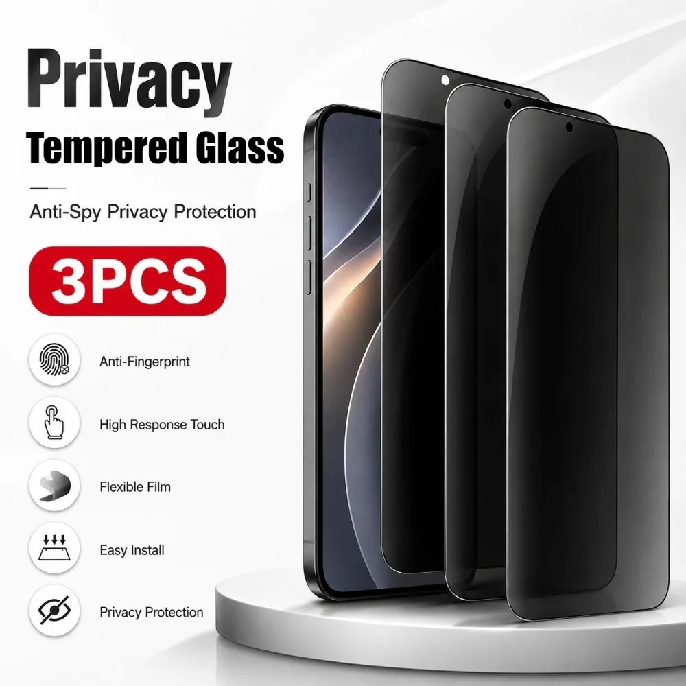 3Pcs Anti Spy Tempered Glass for Samsung Galaxy S26 S25 S24 Ultra S23 S22 S21 Plus S25 S24 S23 FE Anti-Scratch Screen Protector
3Pcs Anti Spy Tempered Glass for Samsung Galaxy S26 S25 S24 Ultra S23 S22 S21 Plus S25 S24 S23 FE Anti-Scratch Screen Protector