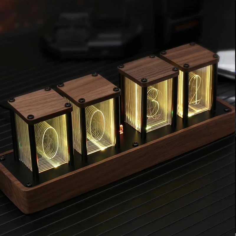 LED Digital Colorful Glow Tube Clock, Walnut Desktop Alarm Clock, Home Desk Decoration, Gift, Support Wifi, Wooden Color
LED Digital Colorful Glow Tube Clock, Walnut Desktop Alarm Clock, Home Desk Decoration, Gift, Support Wifi, Wooden Color