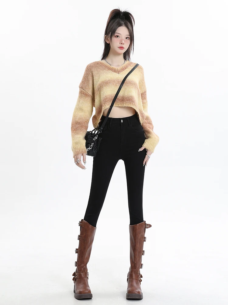 Retro Fleece Lined High Waist Denim Jeans Women's Elastic Slim Fit Ankle Length Warm Casual Cotton Polyester Spandex Blend
Retro Fleece Lined High Waist Denim Jeans Women's Elastic Slim Fit Ankle Length Warm Casual Cotton Polyester Spandex Blend