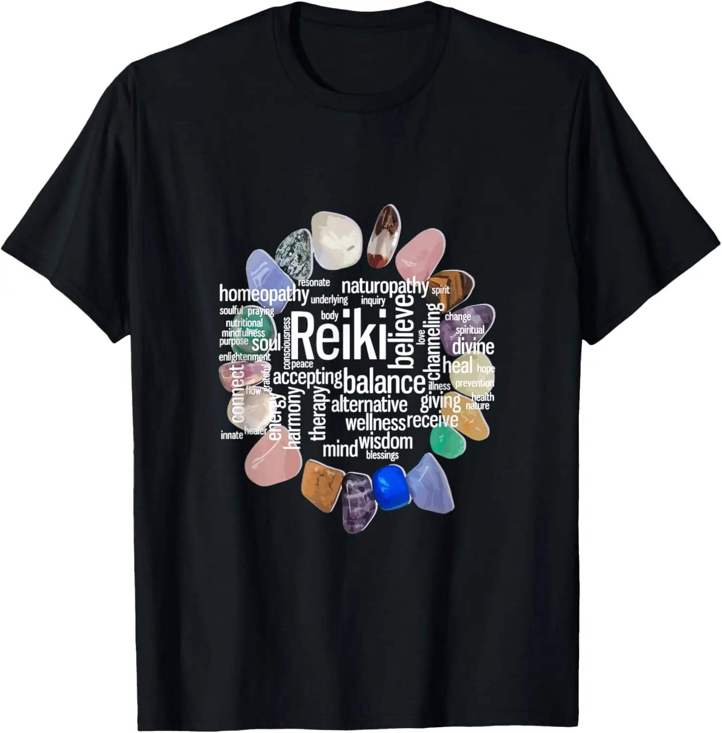 Футболка Reiki Terms Wordcloud Трендовая футболка с кристаллическим энергетическим камнем
Футболка Reiki Terms Wordcloud Трендовая футболка с кристаллическим энергетическим камнем