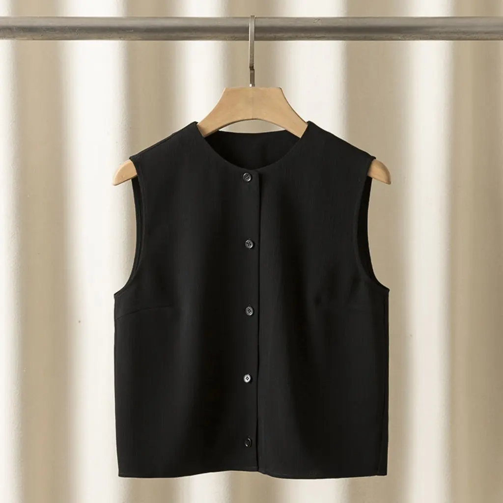Early Autumn Bamboo Texture Triacetate Blended round Neck Sleeveless Top Normcore Versatile Women's Fashion Vest
Early Autumn Bamboo Texture Triacetate Blended round Neck Sleeveless Top Normcore Versatile Women's Fashion Vest