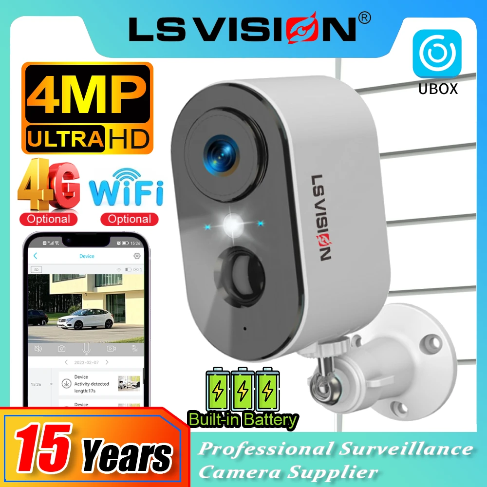 LS VISION 4MP 4G Security Cameras Wireless Outdoor WiFi PIR Detection Spotlight Siren Alarm Indoor Battery MIni Camera UBOX App
LS VISION 4MP 4G Security Cameras Wireless Outdoor WiFi PIR Detection Spotlight Siren Alarm Indoor Battery MIni Camera UBOX App
