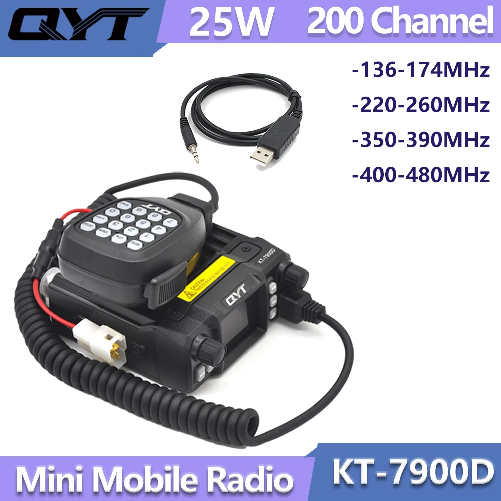 QYT KT-7900D 25W Quad Band Quad Standby 136-174/220-260/350-390/400-480MHz Mini Mobile Radio 200CH FM Long Distance Ham Radio
QYT KT-7900D 25W Quad Band Quad Standby 136-174/220-260/350-390/400-480MHz Mini Mobile Radio 200CH FM Long Distance Ham Radio