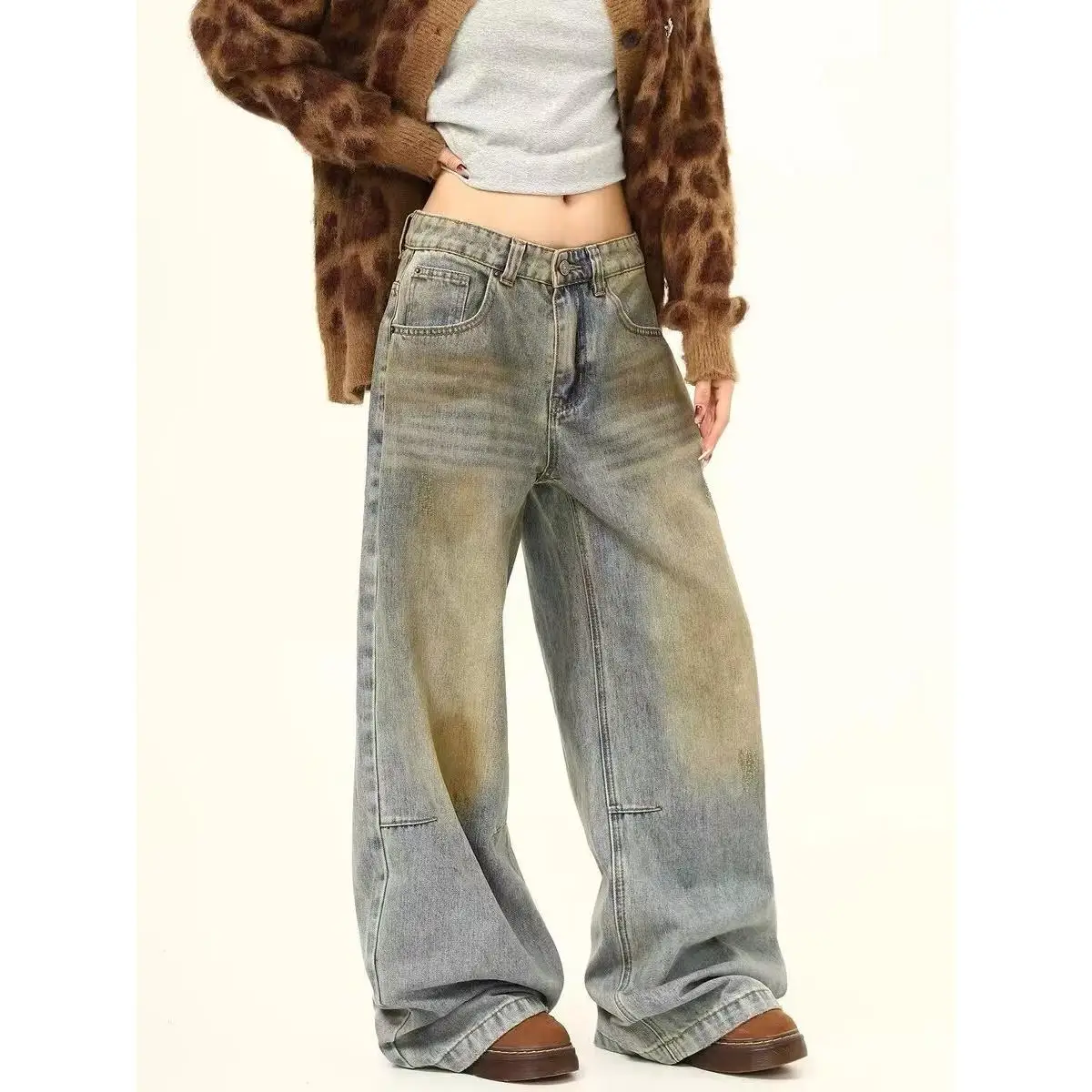 Прямые джинсы Waed Distred, мужские и женские свободные широкие брюки в американском стиле ретро, модные молодежные длинные брюки
Прямые джинсы Waed Distred, мужские и женские свободные широкие брюки в американском стиле ретро, модные молодежные длинные брюки