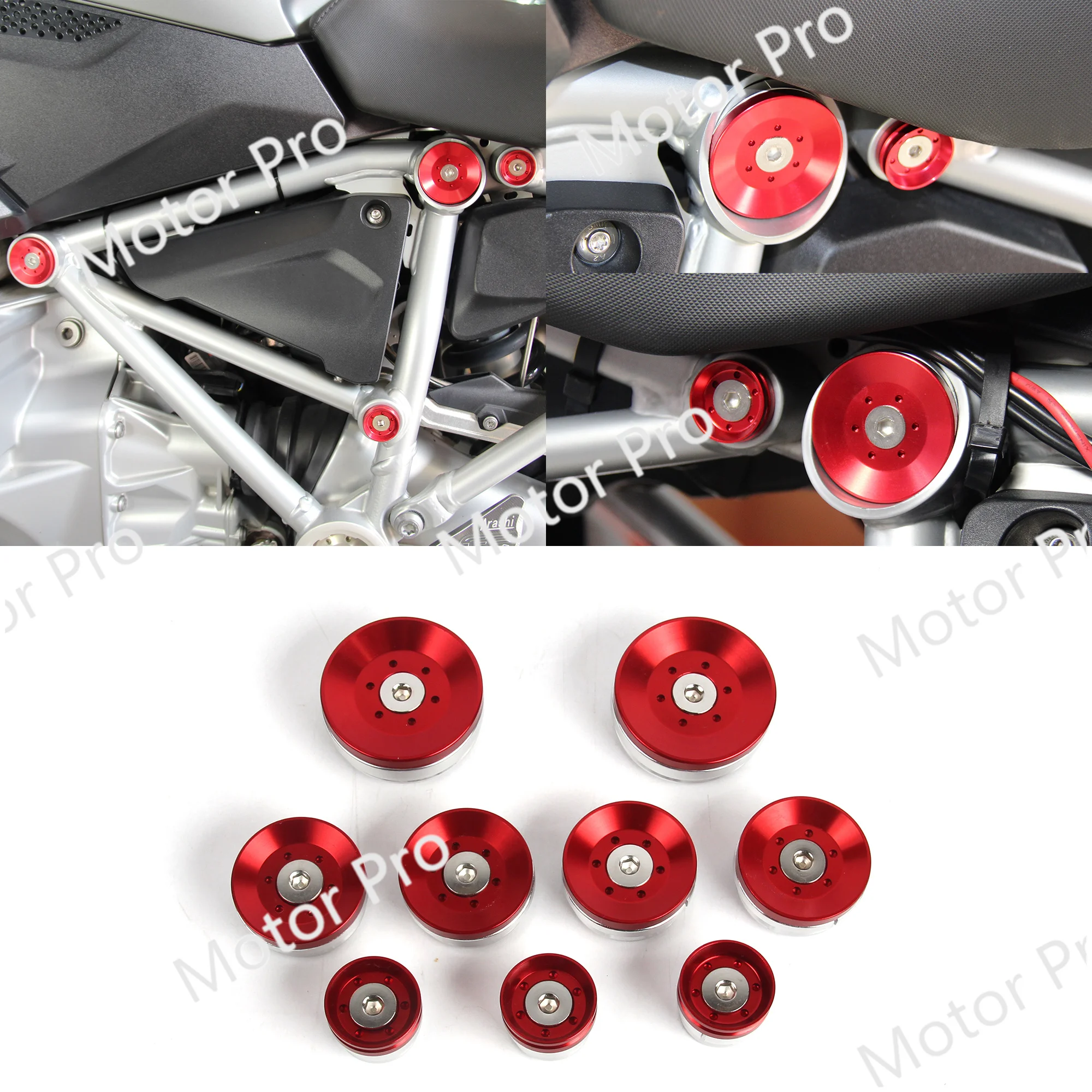 Frame Hole Kit (8pcs) For BMW R1250 GS/Adventure/R 2019 - 2022 covers Caps Plug R1200 GS GS LC 2013-2018 Adventure LC 2014-2018
Frame Hole Kit (8pcs) For BMW R1250 GS/Adventure/R 2019 - 2022 covers Caps Plug R1200 GS GS LC 2013-2018 Adventure LC 2014-2018