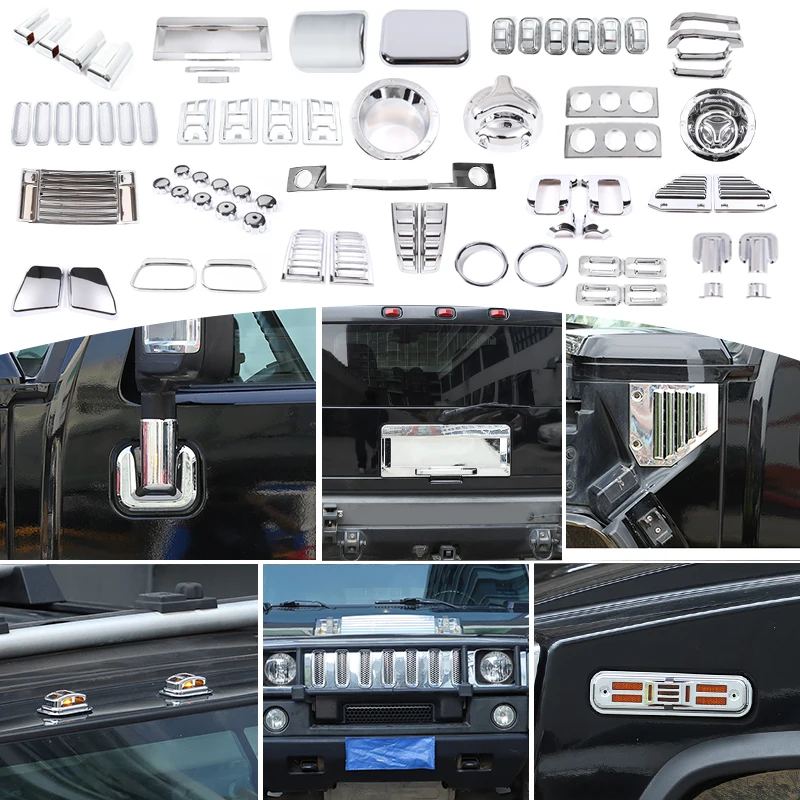 For Hummer H2 2003-2009 Bright Silver Body Kits Car Exterior Door Handle Engine Hood Headlights Taillights Decoration Stickers
For Hummer H2 2003-2009 Bright Silver Body Kits Car Exterior Door Handle Engine Hood Headlights Taillights Decoration Stickers