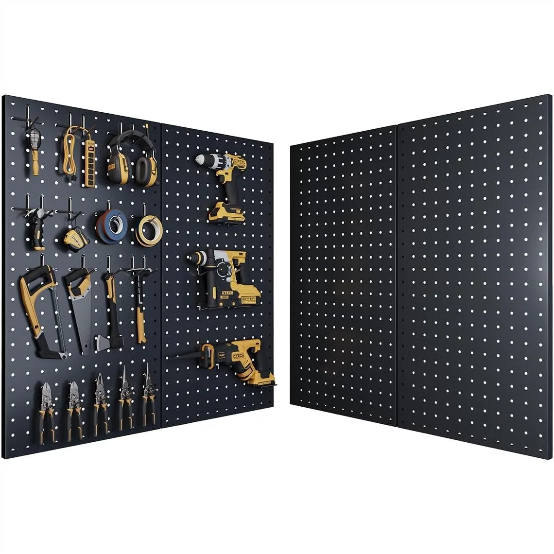 Heavy-Duty Metal Pegboard Wall Organizer, 12x24 in Steel Peg Board with 38 Hooks, Modular Expandable for Garage Workshop Home
Heavy-Duty Metal Pegboard Wall Organizer, 12x24 in Steel Peg Board with 38 Hooks, Modular Expandable for Garage Workshop Home