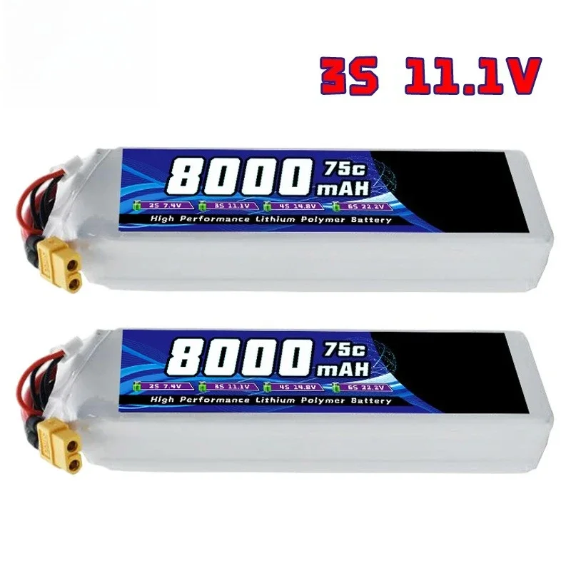 8000 мАч 3S 11,1 В 75C Пульт дистанционного управления Дрон FPV Вертолет RC Высокоскоростная литиевая батарея
8000 мАч 3S 11,1 В 75C Пульт дистанционного управления Дрон FPV Вертолет RC Высокоскоростная литиевая батарея