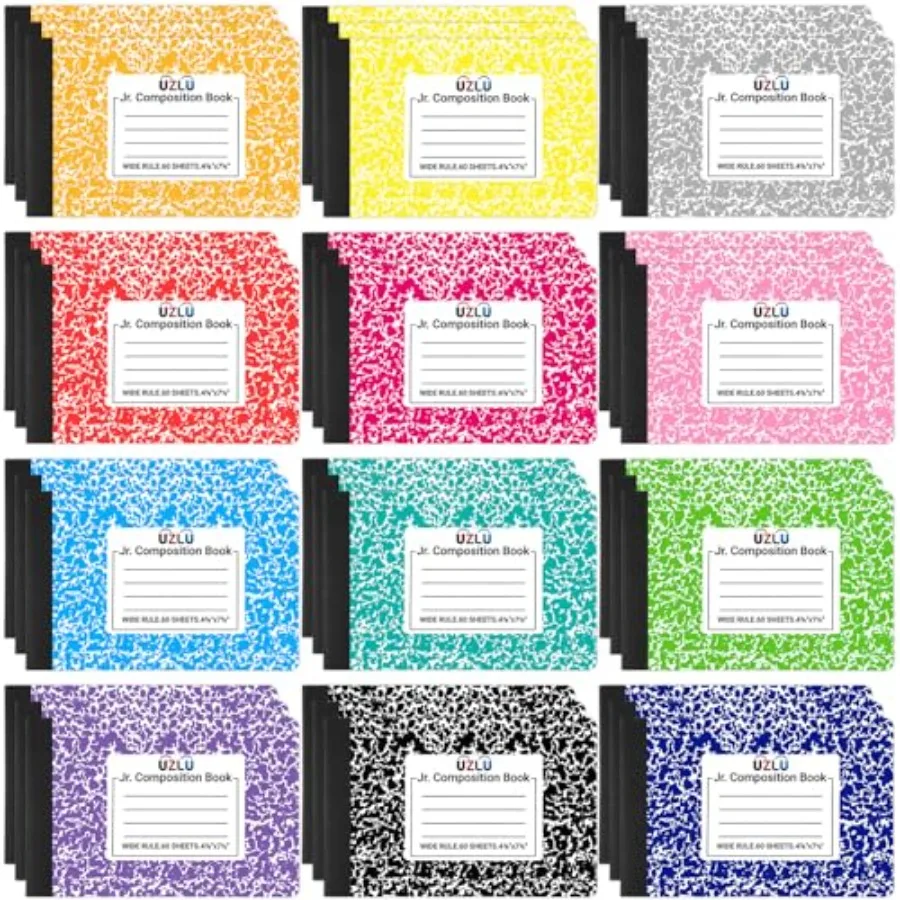 Pack Composition Notebooks Bulk Wide Ruled Half Size Composition Books 60 Sheets Mini Notebook 12 Color Small Pocket Marble Jou
Pack Composition Notebooks Bulk Wide Ruled Half Size Composition Books 60 Sheets Mini Notebook 12 Color Small Pocket Marble Jou