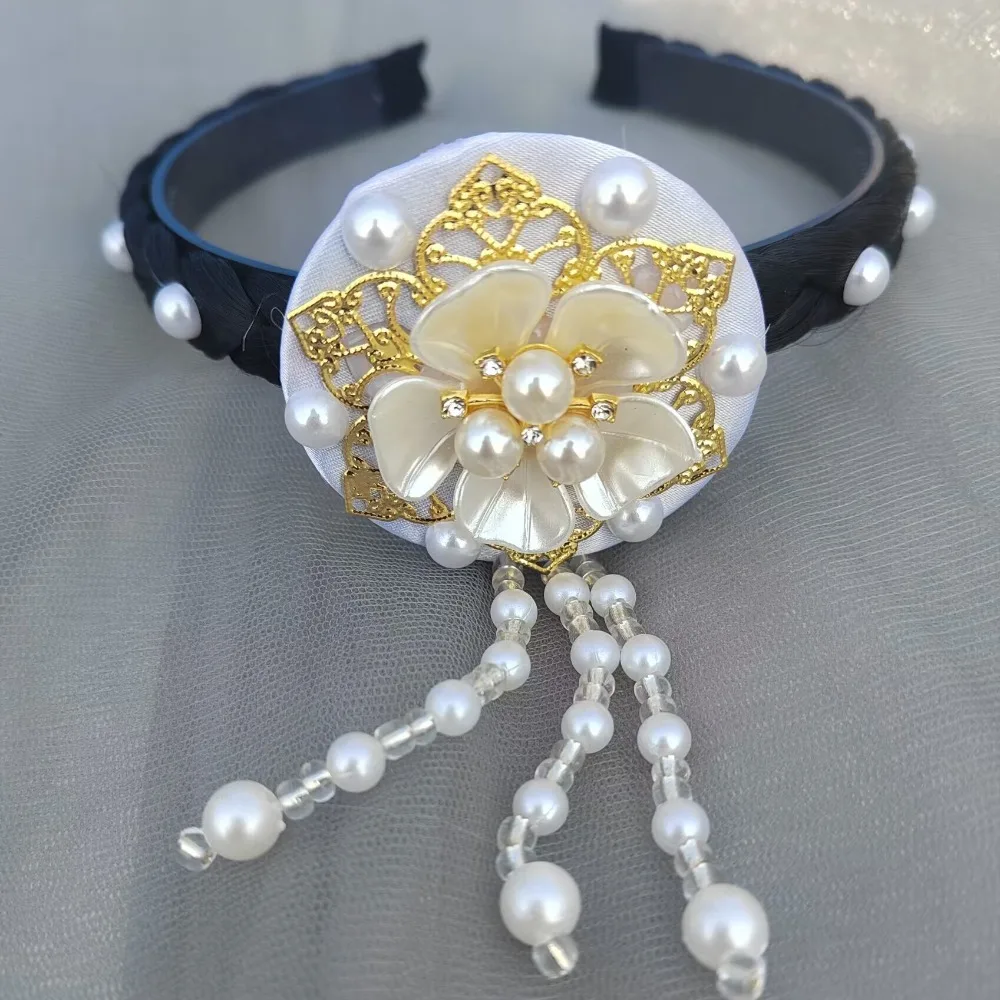 Classical Flower Korean Headband Pearl Tassels Hanbok Hairband Traditional Headdress Stage Dance Hair Hoop Girl 
Classical Flower Korean Headband Pearl Tassels Hanbok Hairband Traditional Headdress Stage Dance Hair Hoop Girl
