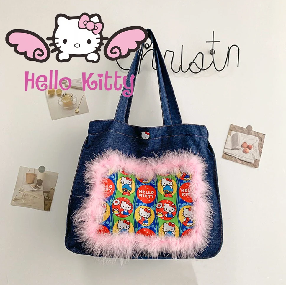 Sanrio Ретро Hello Kitty Розовая плюшевая джинсовая сумка MINISO Y2K милая мультяшная сумка-тоут ручная высококачественная сумка на плечо подарок для девочки
Sanrio Ретро Hello Kitty Розовая плюшевая джинсовая сумка MINISO Y2K милая мультяшная сумка-тоут ручная высококачественная сумка на плечо подарок для девочки