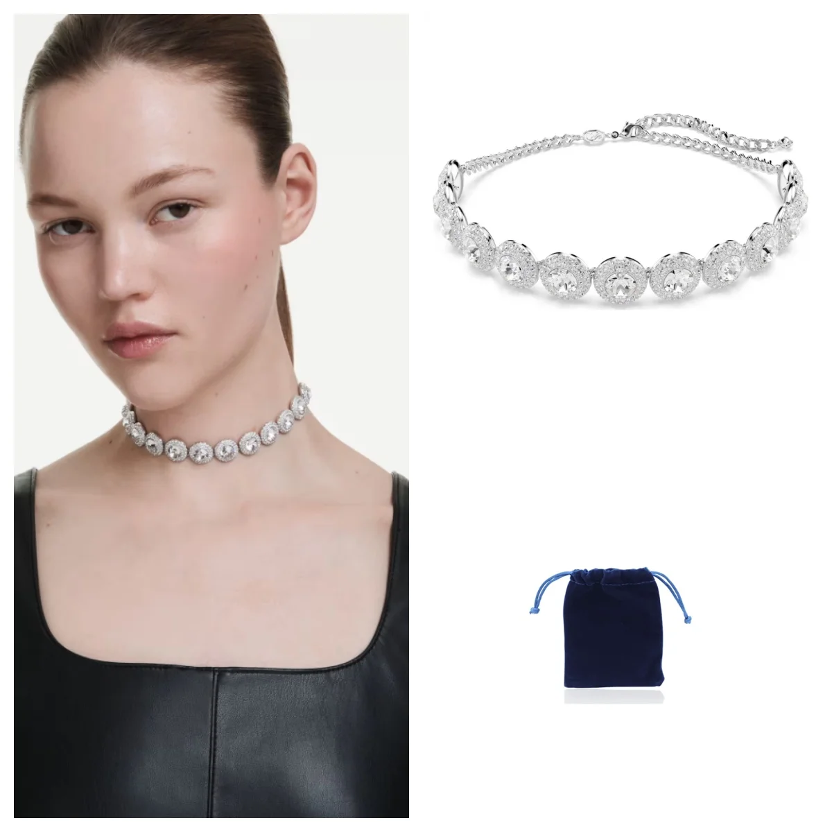 Una Angelic choker White, Rhodium plated
Una Angelic choker White, Rhodium plated