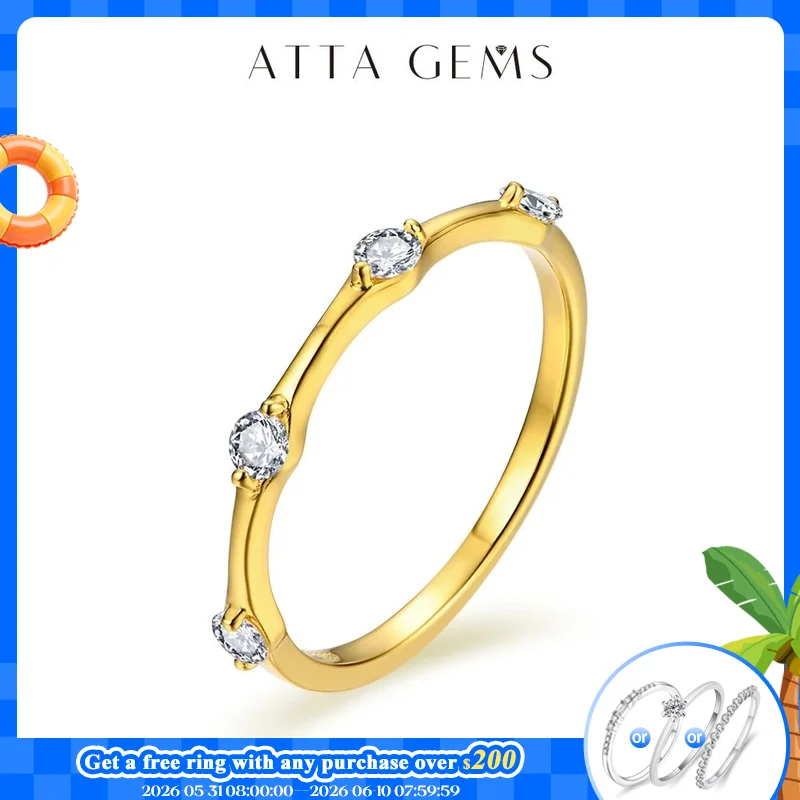 ATTAGEMS 925 Sterling Silver Round Cut 2.5mm Moissanite Ring for Women D/VVS1 Diamond Wedding Band Luxury Engagement Fine Jewely
ATTAGEMS 925 Sterling Silver Round Cut 2.5mm Moissanite Ring for Women D/VVS1 Diamond Wedding Band Luxury Engagement Fine Jewely