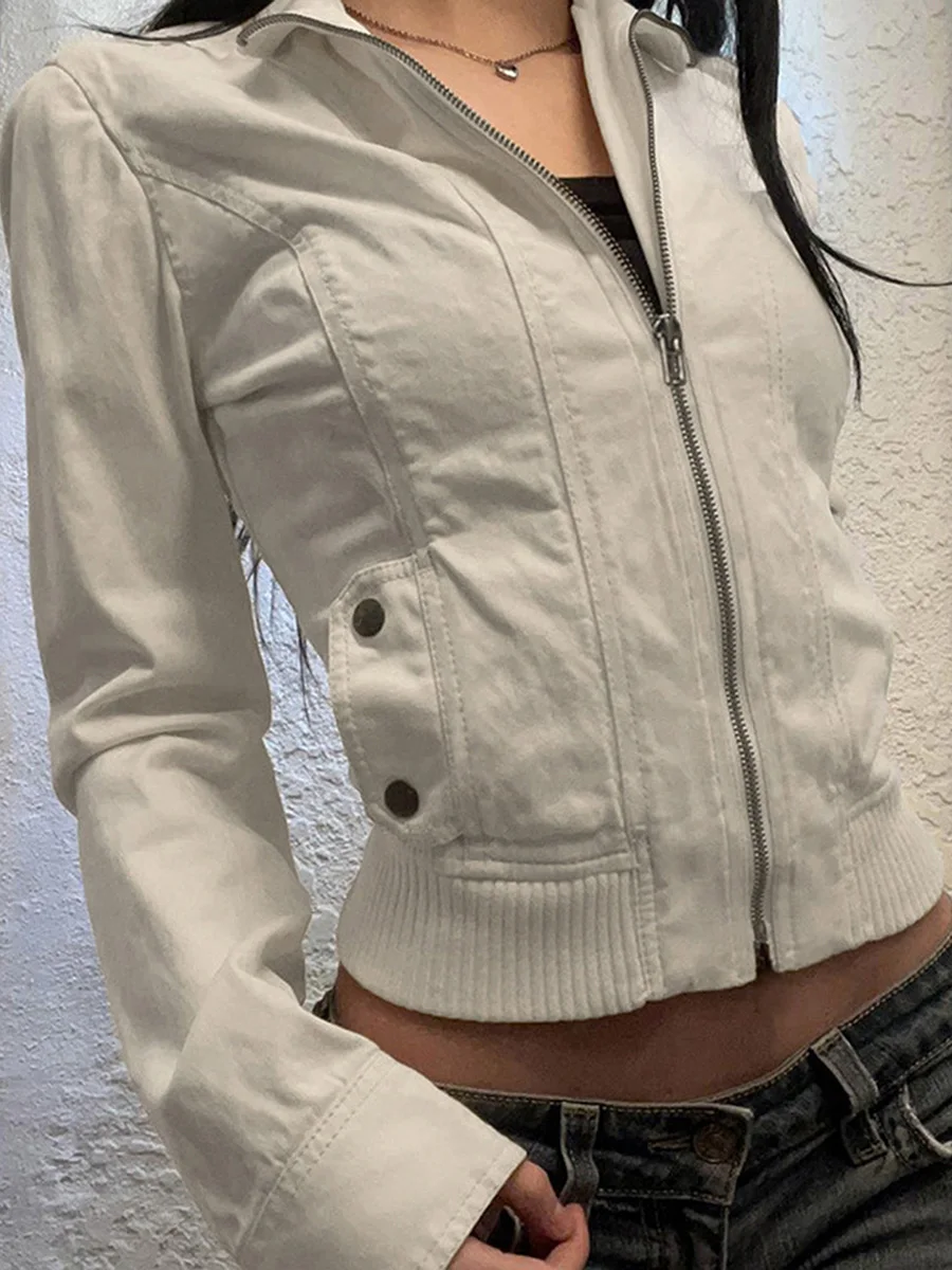 Women s Spring Autumn Leather Coat Lapel Long Sleeve Solid Color Zip Up Cargo Jacket
Women s Spring Autumn Leather Coat Lapel Long Sleeve Solid Color Zip Up Cargo Jacket