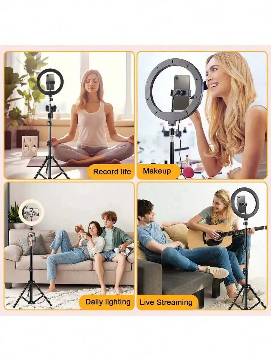 12 Inch LED Ring Light With Tripod And 2 Phone Holders For Makeup Live Streaming Selfie Video Call
12 Inch LED Ring Light With Tripod And 2 Phone Holders For Makeup Live Streaming Selfie Video Call