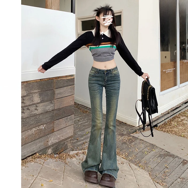 Offcat American Retro Distressed Low Waist Elastic Slimming Women's Jeans Spring Autumn New Style Bell Bottoms Slimming Effect
Offcat American Retro Distressed Low Waist Elastic Slimming Women's Jeans Spring Autumn New Style Bell Bottoms Slimming Effect