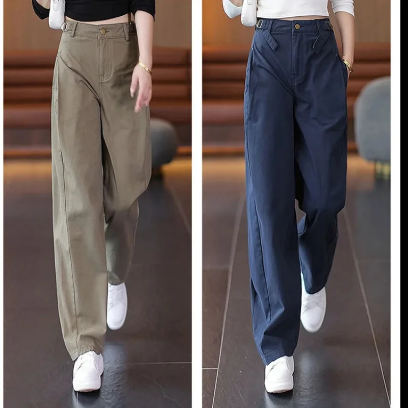 Women's pure cotton wide-leg work pants2025New autumn high-waisted casual pants, spring and autumn straight-leg curved pants, sa
Women's pure cotton wide-leg work pants2025New autumn high-waisted casual pants, spring and autumn straight-leg curved pants, sa
