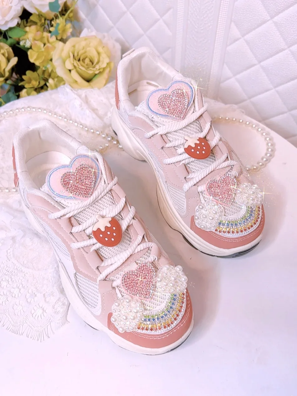 Thick Sole Women's Sports Shoes 2023 New Autumn Winter Young Girls Pink Casual Shoes Handmade Sneakers
Thick Sole Women's Sports Shoes 2023 New Autumn Winter Young Girls Pink Casual Shoes Handmade Sneakers